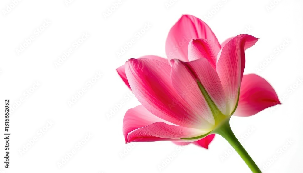 A single, vibrant bloom, petals unfurled, isolated against a pure white backdrop, image, high resolution A single, vibrant bloom, petals unfurled, isolated against a pure white backdrop, image, high resolution