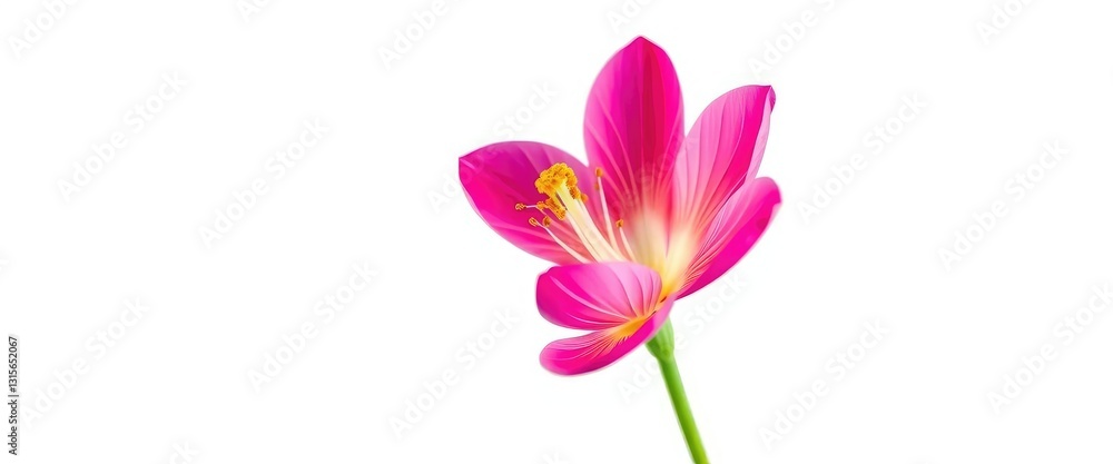 A single vibrant bloom, petals unfurled, set against a pure white backdrop, photography, graphic A single vibrant bloom, petals unfurled, set against a pure white backdrop, photography, graphic