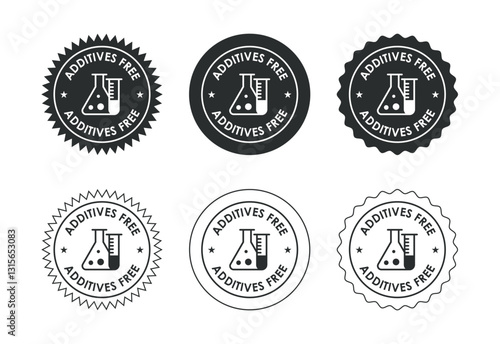 Additives free icon design illustration. No additives symbol for food packaging