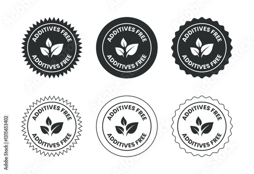 Additives free icon design illustration. No additives symbol for food packaging