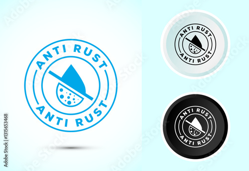 Anti rust icon design illustration. Anti oxidation sign, Rust resistant  symbol, Color black and white