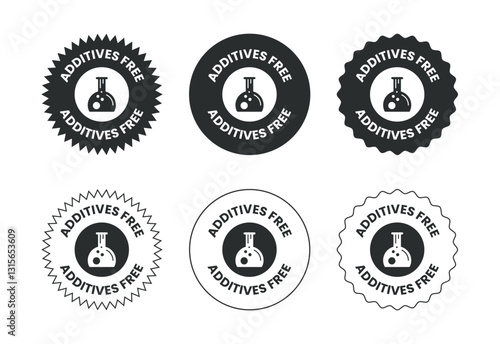 Additives free icon design illustration. No additives symbol for food packaging
