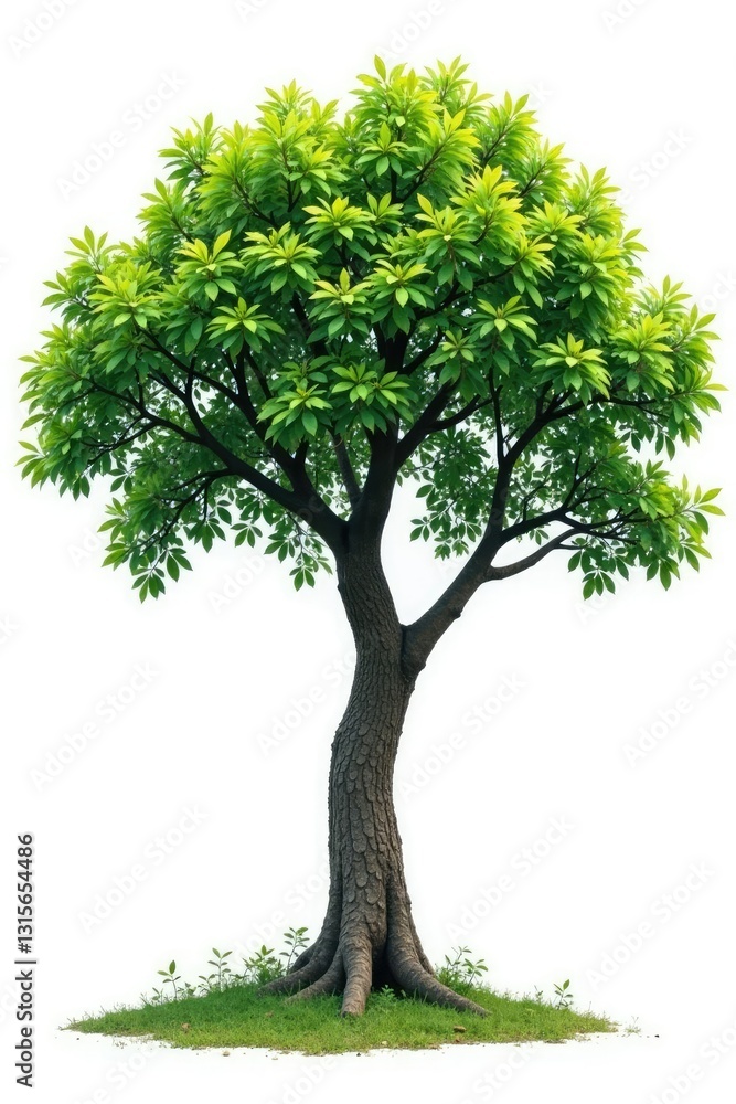 Long branches stretching from a tree trunk on a white background, green, nature, isolated Long branches stretching from a tree trunk on a white background, green, nature, isolated