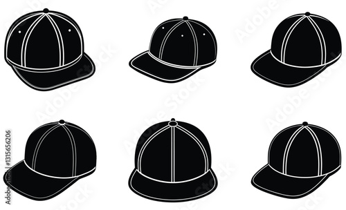 Snapback Cap silhouette vector