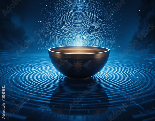 Sacred Vibrations – Stunning Tibetan Singing Bowl Illustrations for Meditation and Healing