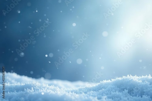 Wallpaper Mural Frosty blue snowflakes fall gently from a grey sky, icy landscape, calming scene Torontodigital.ca