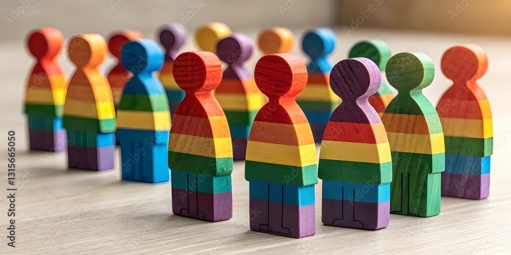 Unity in Diversity: Colorful Wooden Figurines Unity in Diversity: Colorful Wooden Figurines