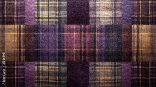 Luxurious purple tartan pattern in high fidelity textile design studio