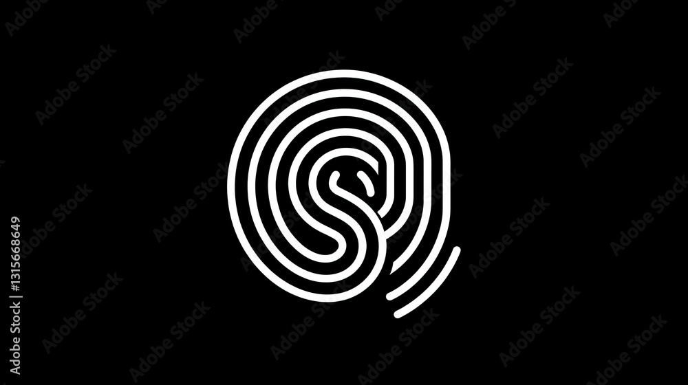 Abstract White Letter S on Black Background Abstract White Letter S on Black Background