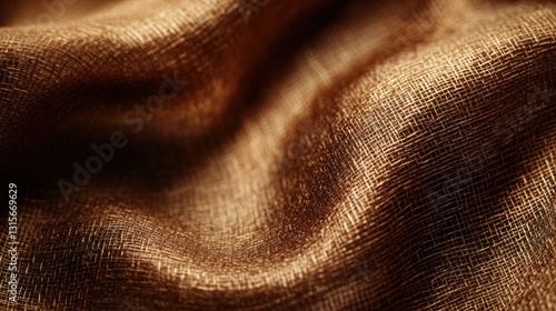 Gold fabric draped close up