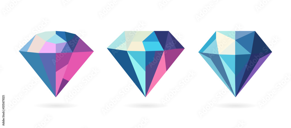 Colorful geometric diamonds created with vibrant shades Colorful geometric diamonds created with vibrant shades