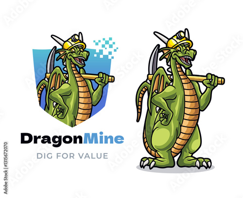 Mining Dragon Treasure Mascot