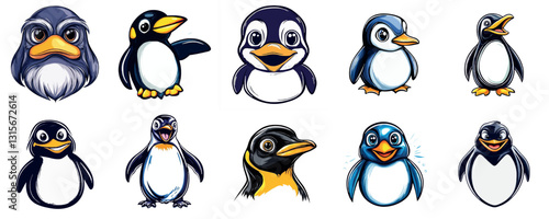 Cute Penguin Cartoon Characters