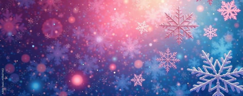 Intricate snowflake patterns in a subtle gradient background , snowflakes, winter, gradient