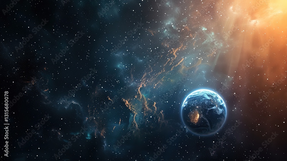 Obraz premium Future Background of Earth Day: Searching for the Light of Hope on the New Journey of Environmental Protection