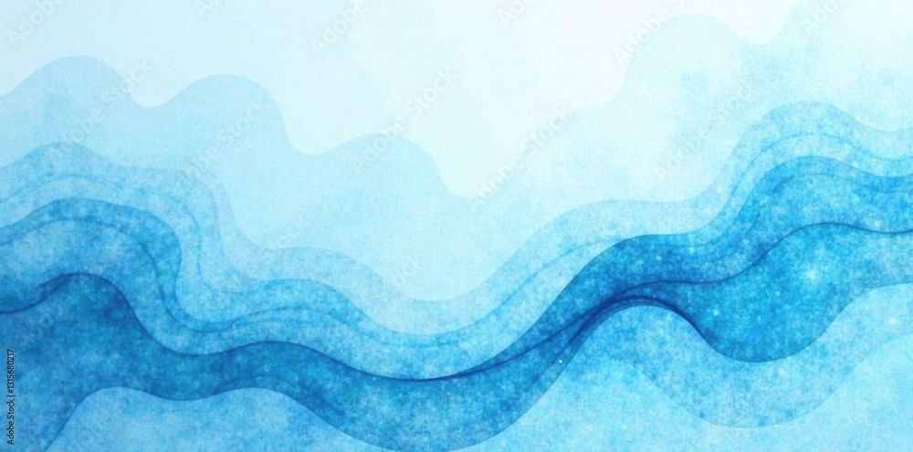 Fototapeta premium Light blue abstract watercolor background with subtle wave patterns, texture, gentle, light blue
