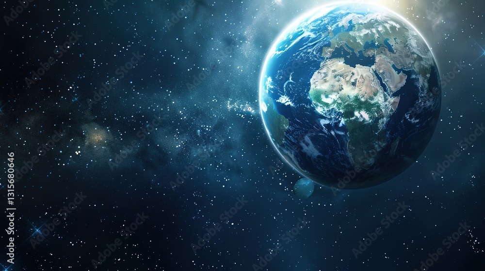 Fototapeta premium Future Background of Earth Day: Searching for the Light of Hope on the New Journey of Environmental Protection
