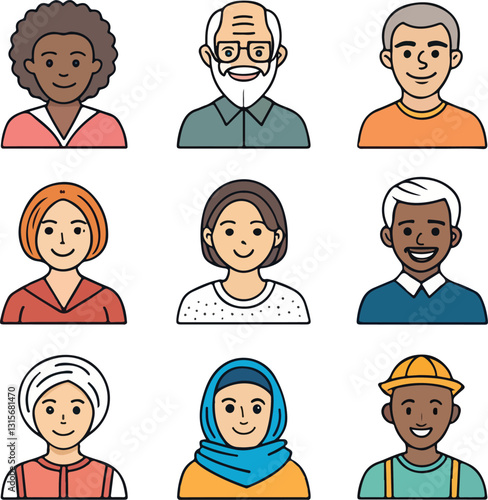 Diversity Icons Set – Editable Stroke, Inclusion, Equity, Multicultural, Community