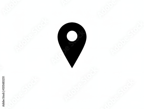 black location pin map pointer icon isolated on white background