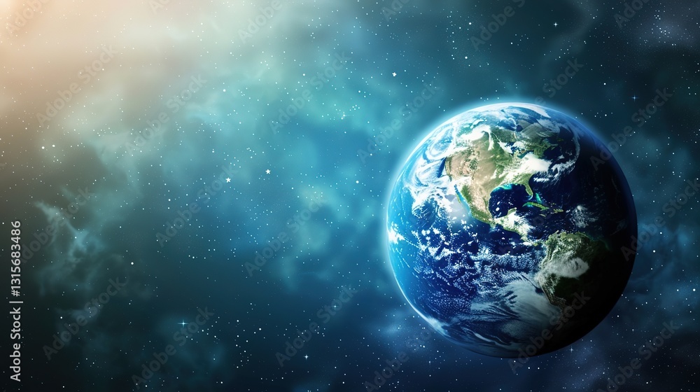 Obraz premium Modern Background of Earth Day: The New Look of Environmental Protection Driven by Technology and Concepts