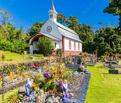 Historic St. Gabriel Mission Church Also Known as The Coral Miracle Church, Haiku, Mauai, Hawaii, USA