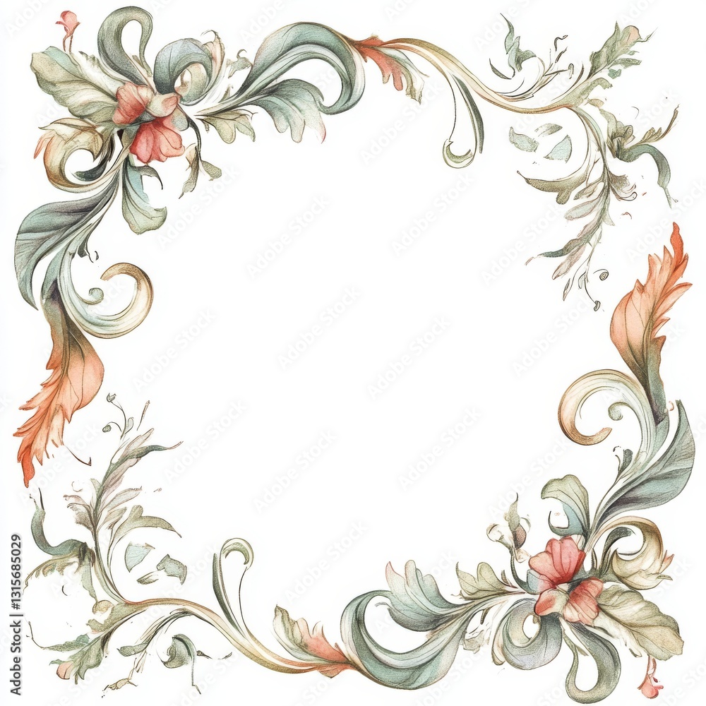 Ornate floral frame design Ornate floral frame design