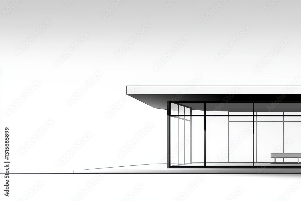 Modern Minimalist Architecture with Glass Facade and Clean Lines Modern Minimalist Architecture with Glass Facade and Clean Lines