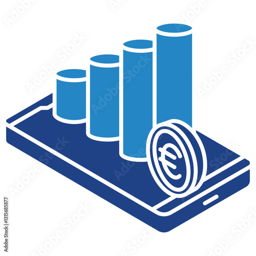 Stock Market isometric 3d, dual tone color, mini illustration icon, use for modern concept, UI or UX kit, web and app development. related to business, finance, economy.