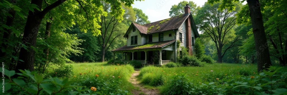 Overgrown abandoned house, ruin, vines, overgrowth Overgrown abandoned house, ruin, vines, overgrowth