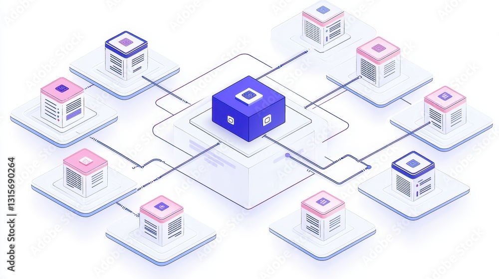 Interconnected business networks in a digital economy virtual environment infographic modern viewpoint Interconnected business networks in a digital economy virtual environment infographic modern viewpoint