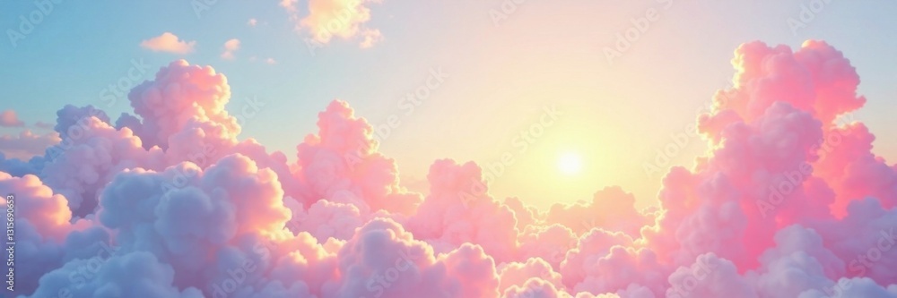 Pastel rainbow gradient background with fluffy clouds and sunshine, soft, cloud, sun Pastel rainbow gradient background with fluffy clouds and sunshine, soft, cloud, sun