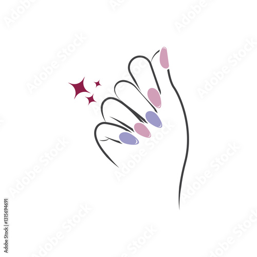 Hand with manicured nails icon