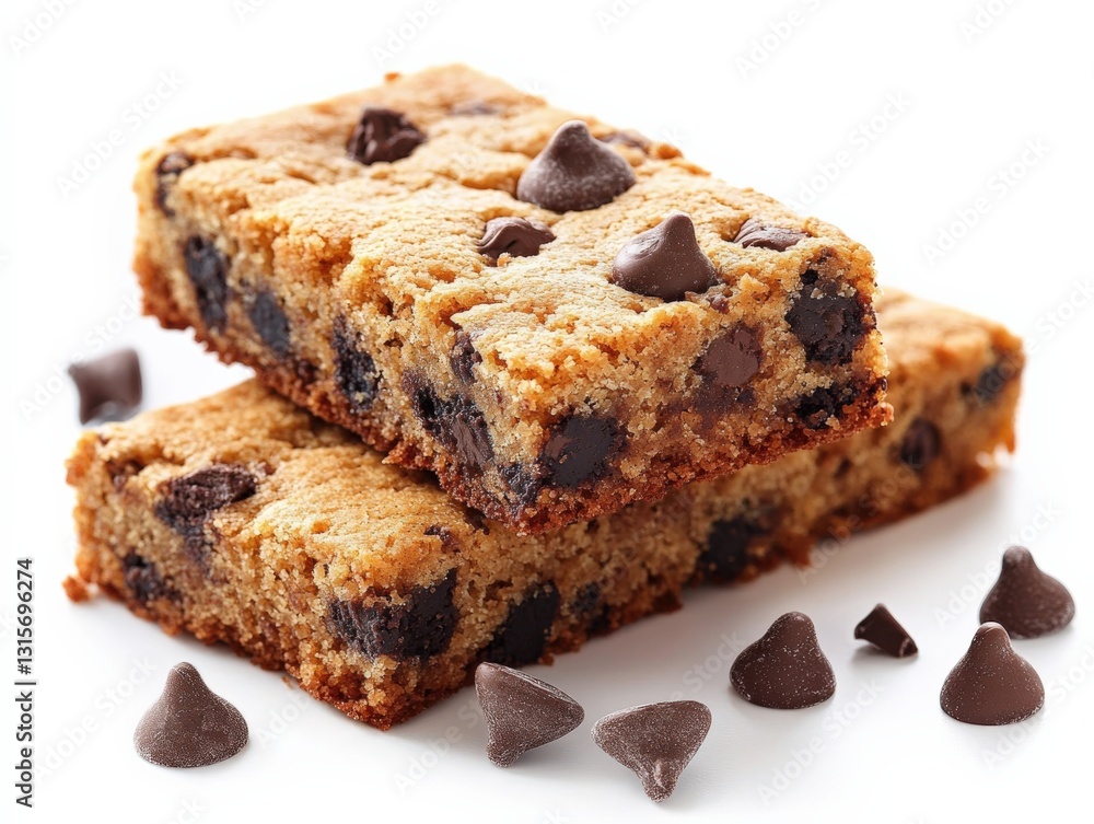 Delicious Chocolate Chip Cookie Bars Piled with Chocolate Chips Delicious Chocolate Chip Cookie Bars Piled with Chocolate Chips
