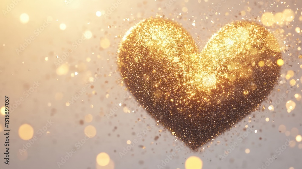A soft and glowing heart-shaped particle background, twinkling with golden glitter in a never-ending loop. The smooth animation radiates love and magic, isolated on white background A soft and glowing heart-shaped particle background, twinkling with golden glitter in a never-ending loop. The smooth animation radiates love and magic, isolated on white background