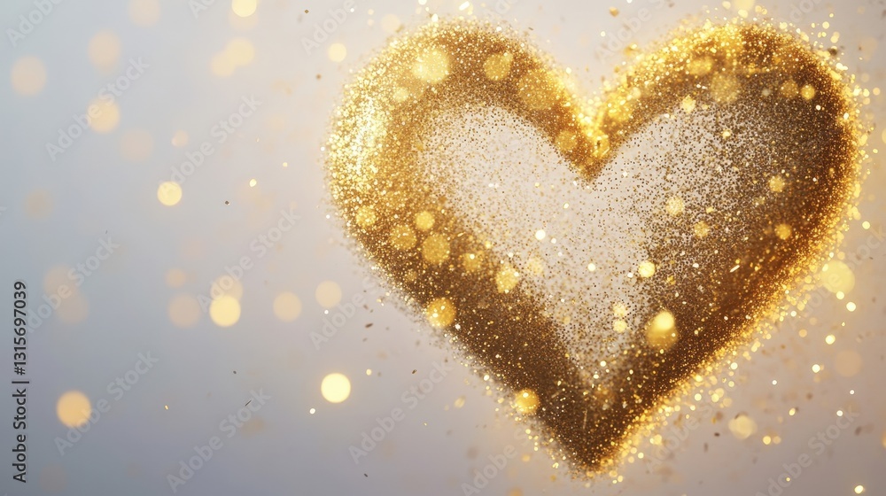 A soft and glowing heart-shaped particle background, twinkling with golden glitter in a never-ending loop. The smooth animation radiates love and magic, isolated on white background A soft and glowing heart-shaped particle background, twinkling with golden glitter in a never-ending loop. The smooth animation radiates love and magic, isolated on white background