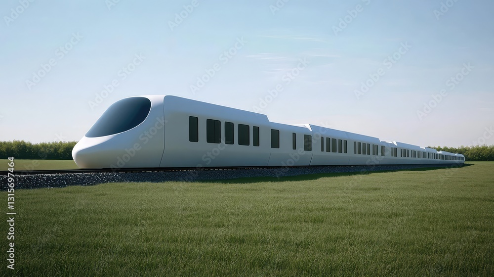 A high-speed train with multiple carriages connected, symbolizing teamwork in motion. A high-speed train with multiple carriages connected, symbolizing teamwork in motion.