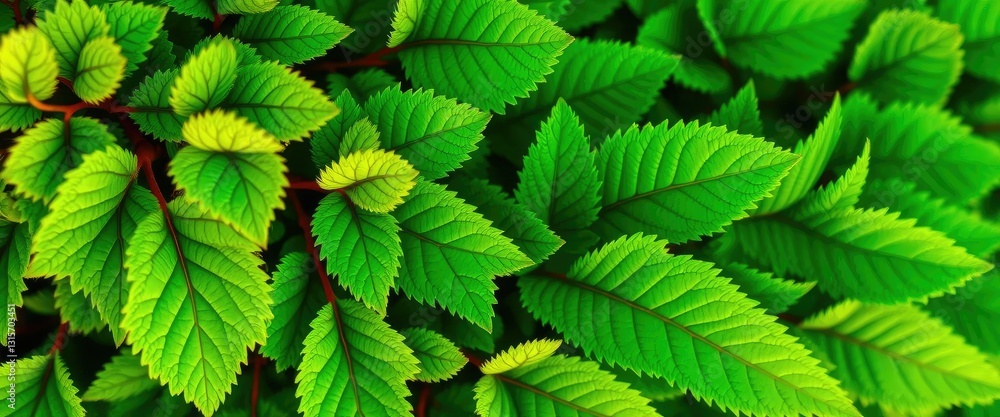 Vibrant green leaves, intricate details, isolated, environment, stem Vibrant green leaves, intricate details, isolated, environment, stem