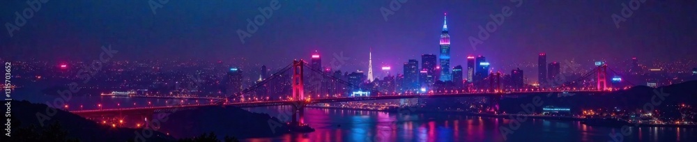 Softly glowing neon lights dance across a darkened cityscape, futuristic, light show, cityscape Softly glowing neon lights dance across a darkened cityscape, futuristic, light show, cityscape