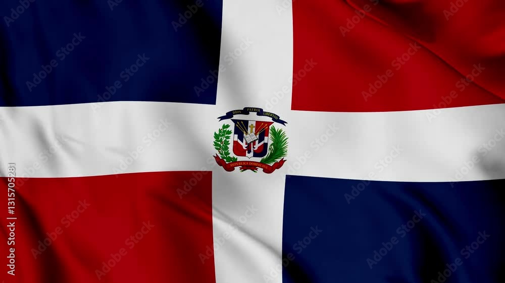 Dominican Republic Flag in Motion Stunning Wind Animation, flag animation background Dominican Republic Flag in Motion Stunning Wind Animation, flag animation background