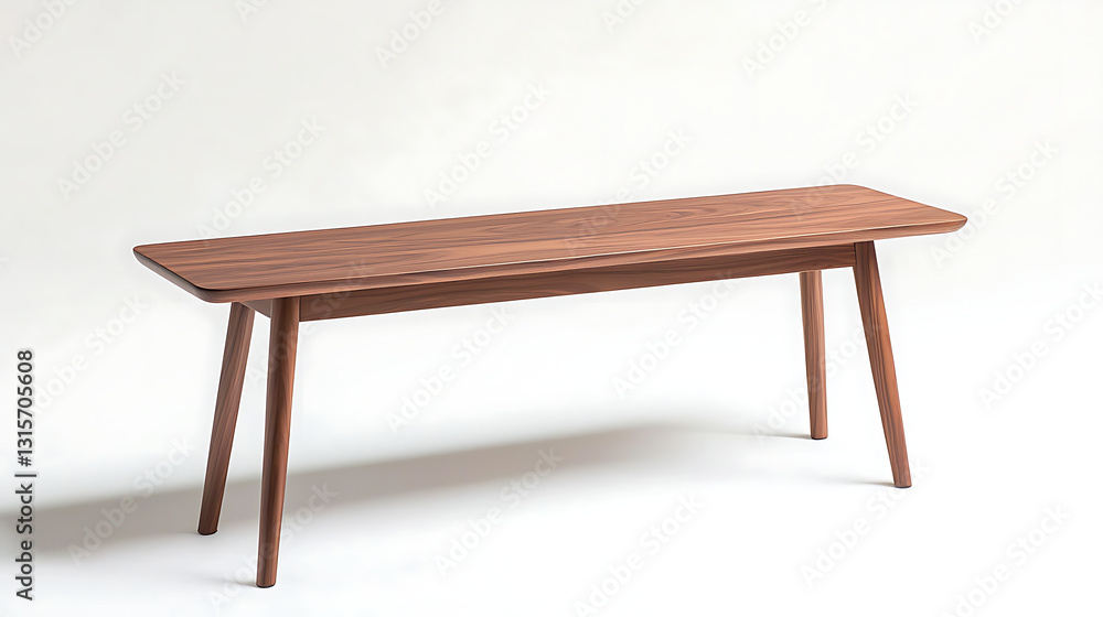 A wooden bench with a white background A wooden bench with a white background