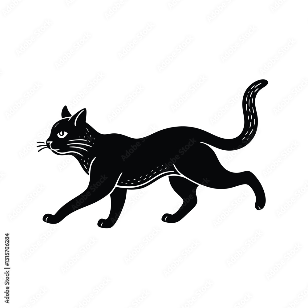 Fototapeta premium black cat vector illustration