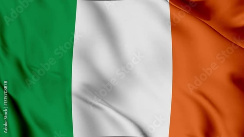 Ireland flag waving in the wind, Realistic Irish Flag background, Ireland flags 4k resolution