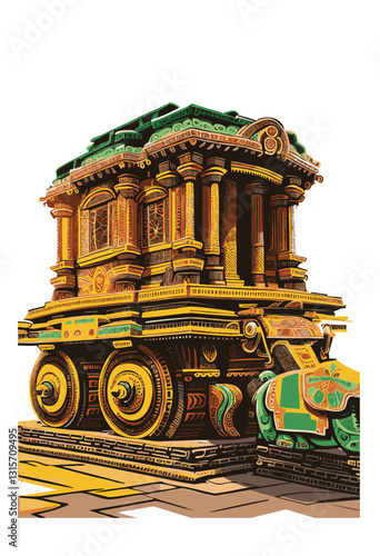 Hampi Stone Chariot vector
