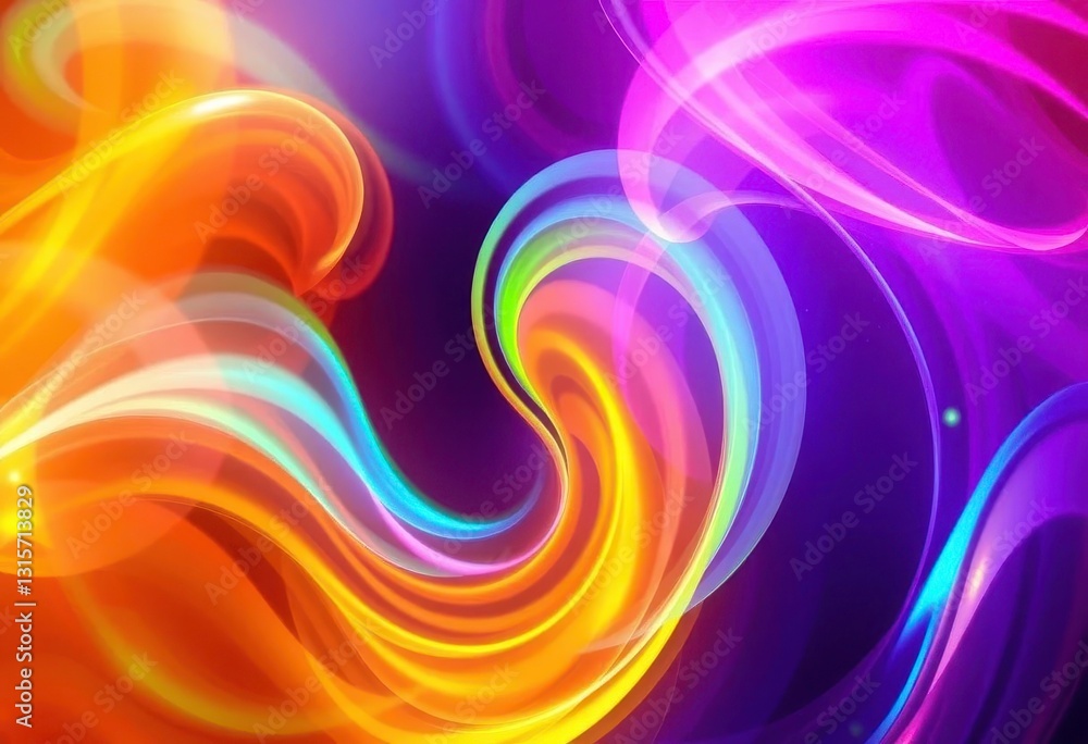 Obraz premium Abstract swirling vibrant light waves, dynamic energy flow, visual, design