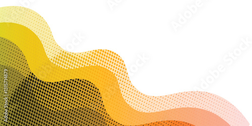 Grunge halftone gradient background. Faded grit noise texture. white, yellow, orange and black sand wallpaper. Anime or manga style comic overlay. Vector graphic design textured template