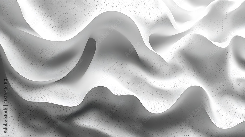 Fototapeta premium White fabric drapes, soft folds, studio backdrop, elegant texture