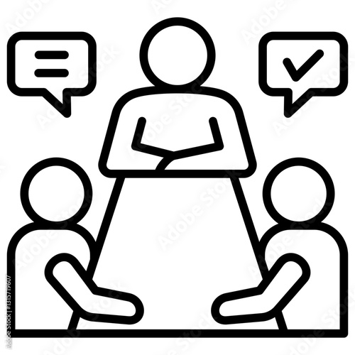 Meeting Line Icon