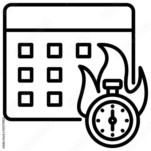 Deadline Line Icon