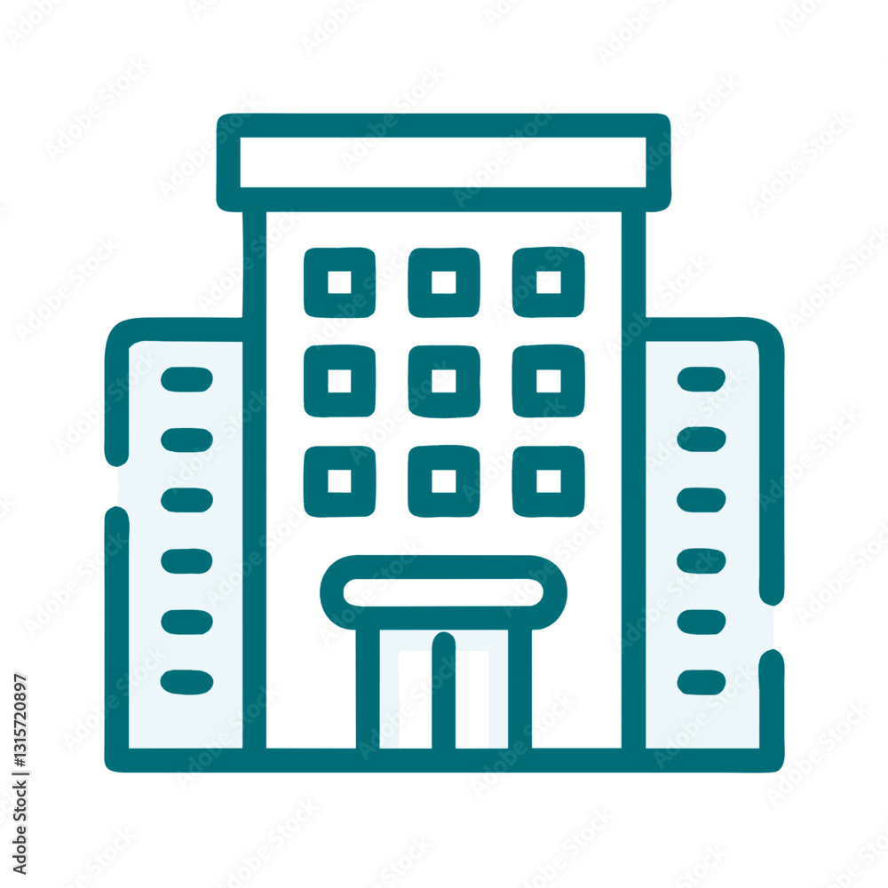 Hotel icon with clean straight lines, modern minimalistic design, and travel accommodation concept Hotel icon with clean straight lines, modern minimalistic design, and travel accommodation concept