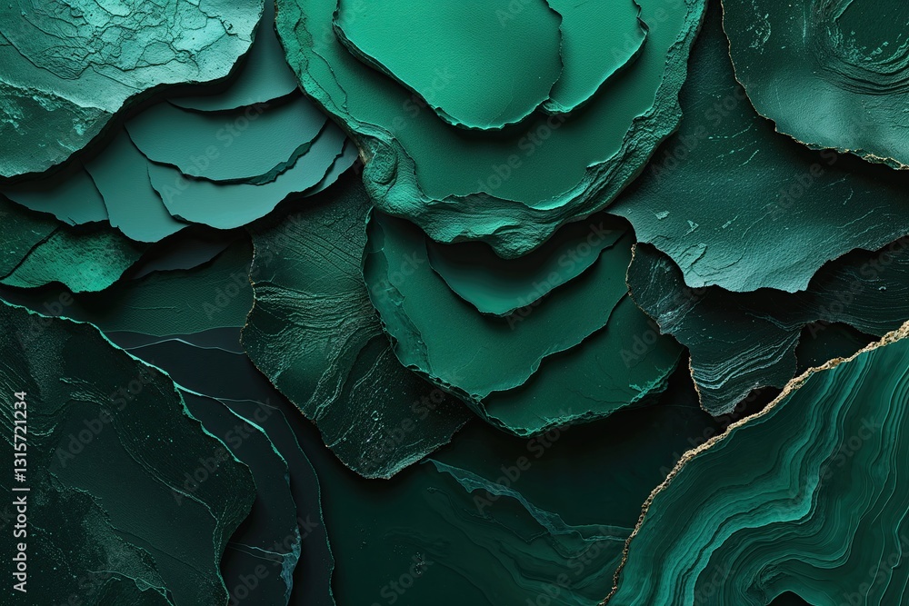 Obraz premium Luxurious Timeless Emerald Abstract Layered Texture in Rich Tones